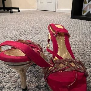Red and golden heel